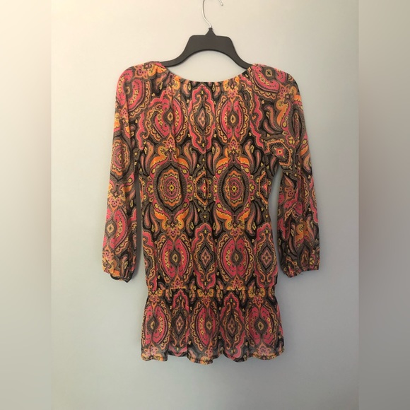 INC International Concepts Size Small 3/4 Sleeve Sheer Fabric Lined Shirt - Picture 2 of 7